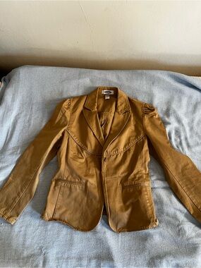 Women’s Tan Cotton Blazer Jacket Old Navy